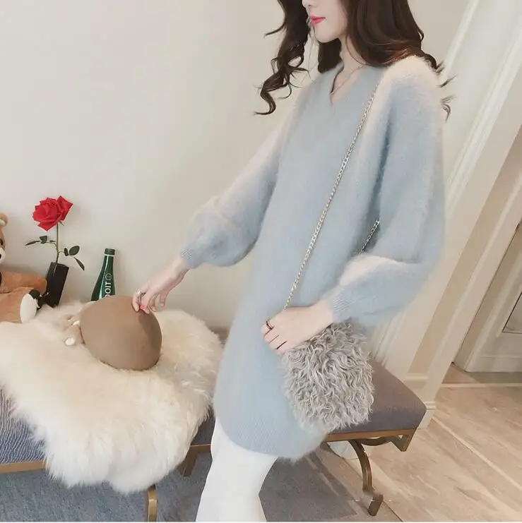 

2020 New Women's Coarse Wool Sweater Warm Spring Autumn Winter Casual Sleeved Pullover
