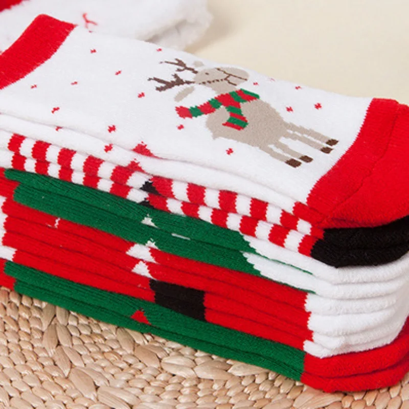 Осень зима рождественский подарок Детские хлопковые теплые толстые носки