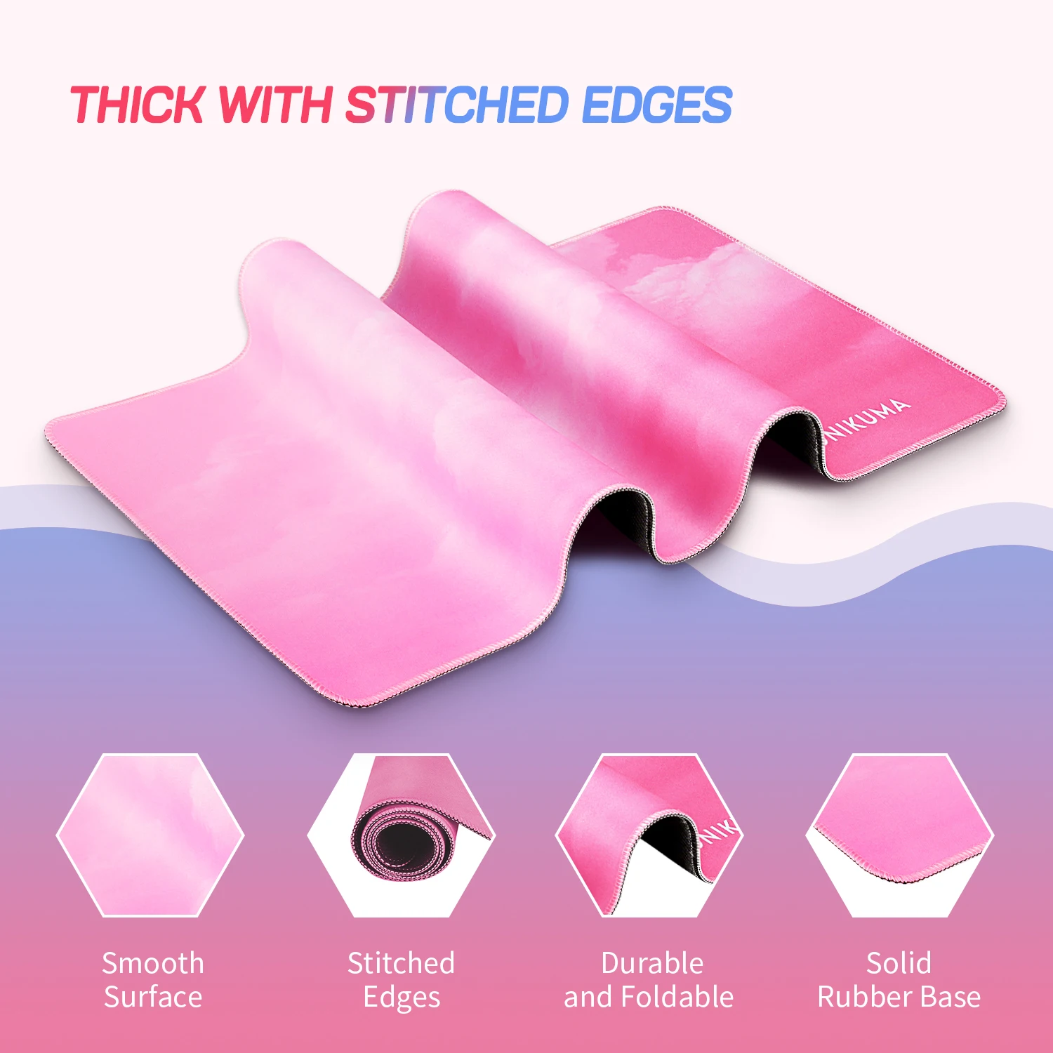 

ONIKUMA Mouse Pads Large Pink Keyboard Mat Gaming Table Mats Computer Desk Base Lovely Cute Big Table Pad For Laptop PC Gamers