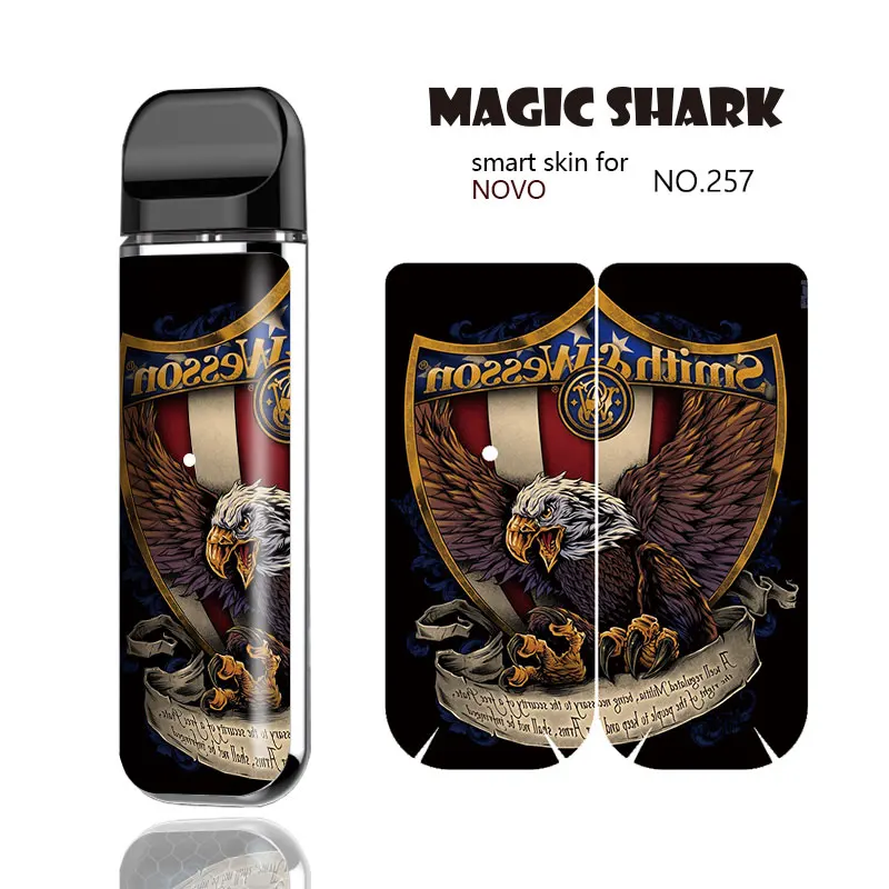 

Magic Shark Dollar Money Flower Eagle Zera Mummy Bumpy PVC E Cigar Case Cover Sticker for Smok Novo