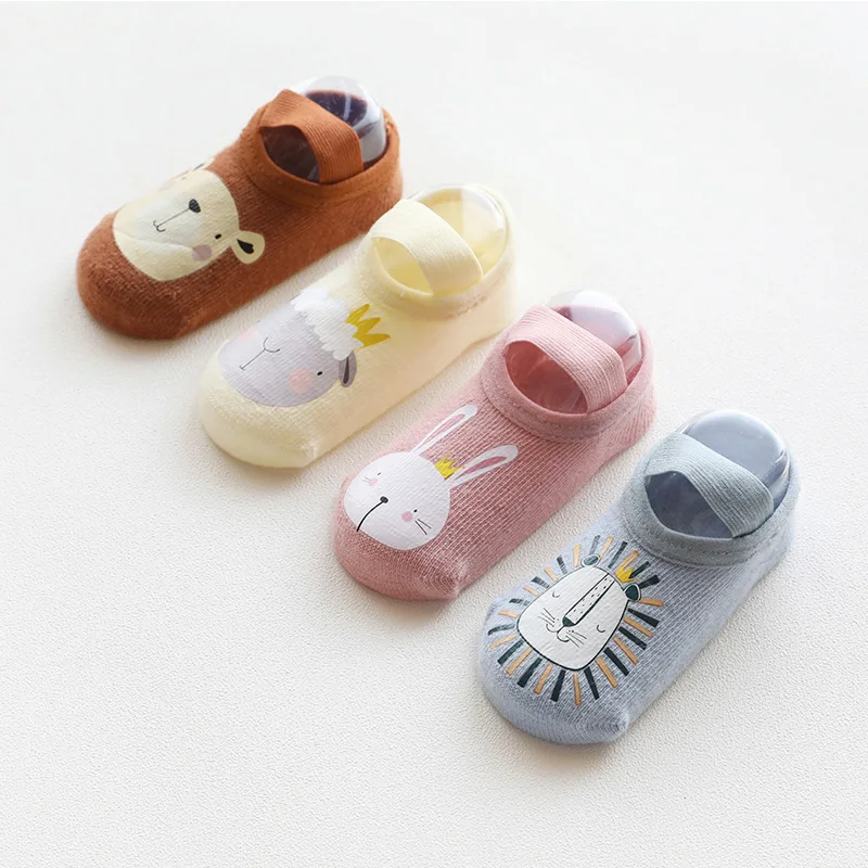 Нескользящие носки для новорожденных мальчиков и девочек милые хлопковые