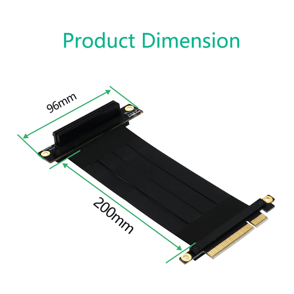 

PCI Express 8X Riser Card Extension Cable Right Angled Flexible Ribbon Cord