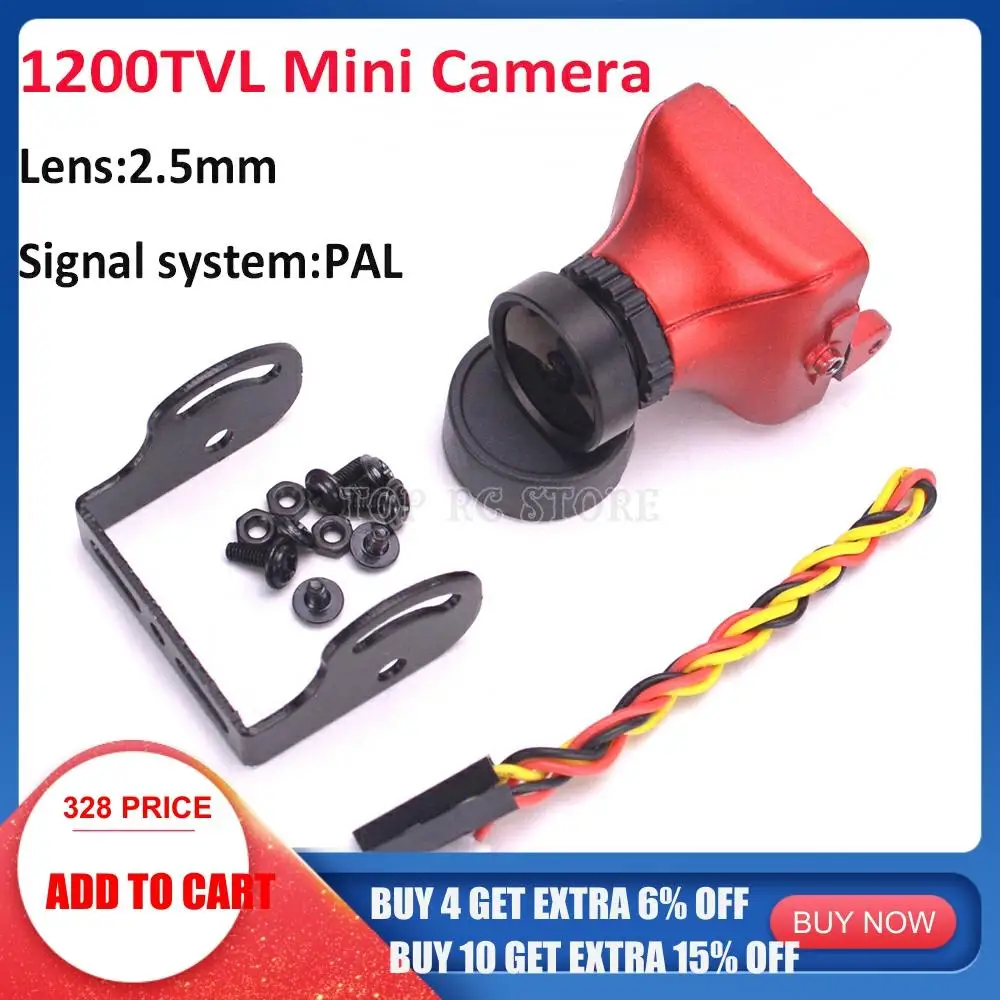 1/3 CMOS SUPER HAD II 1200TVL мини камера 2 5 мм объектив PAL черный/красный для моделей