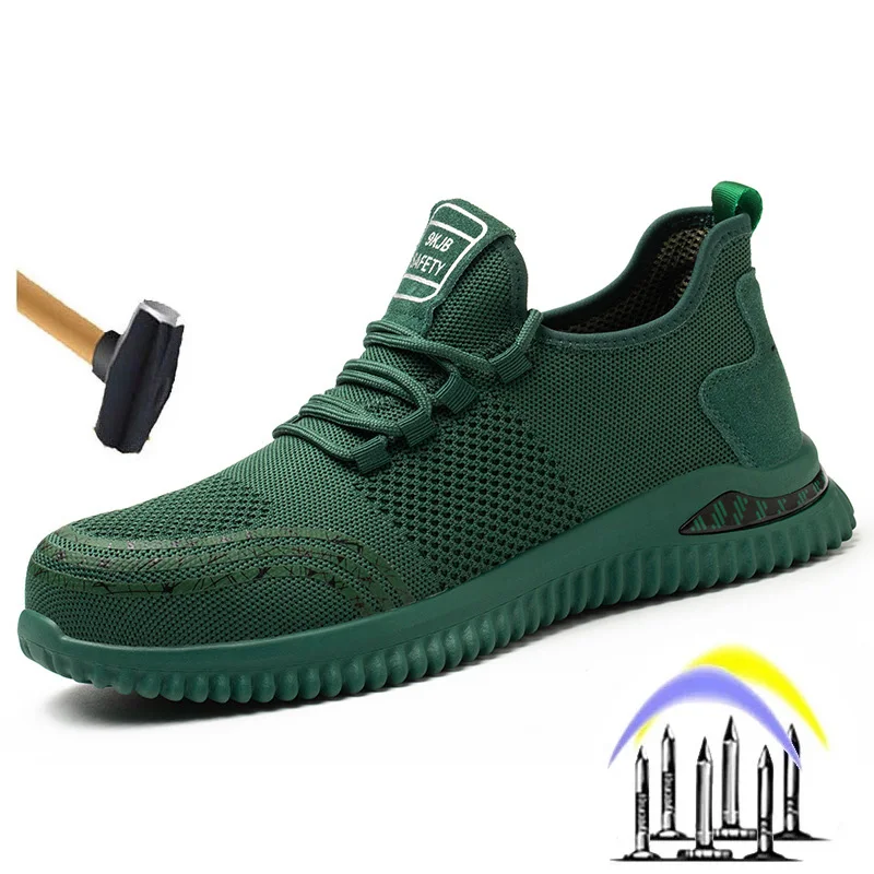 

New Fashion Men's Shoes Steel Head Anti Smash Kevlar Anti Stab Safety Shoes Work Boots Comfortable Industrial Protective Shoes