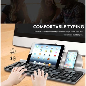 Беспроводная Bluetooth-клавиатура, 2,4 ГГц, 96 клавиш, тонкий Bluetooth-чехол с слотом для планшета и смартфона
