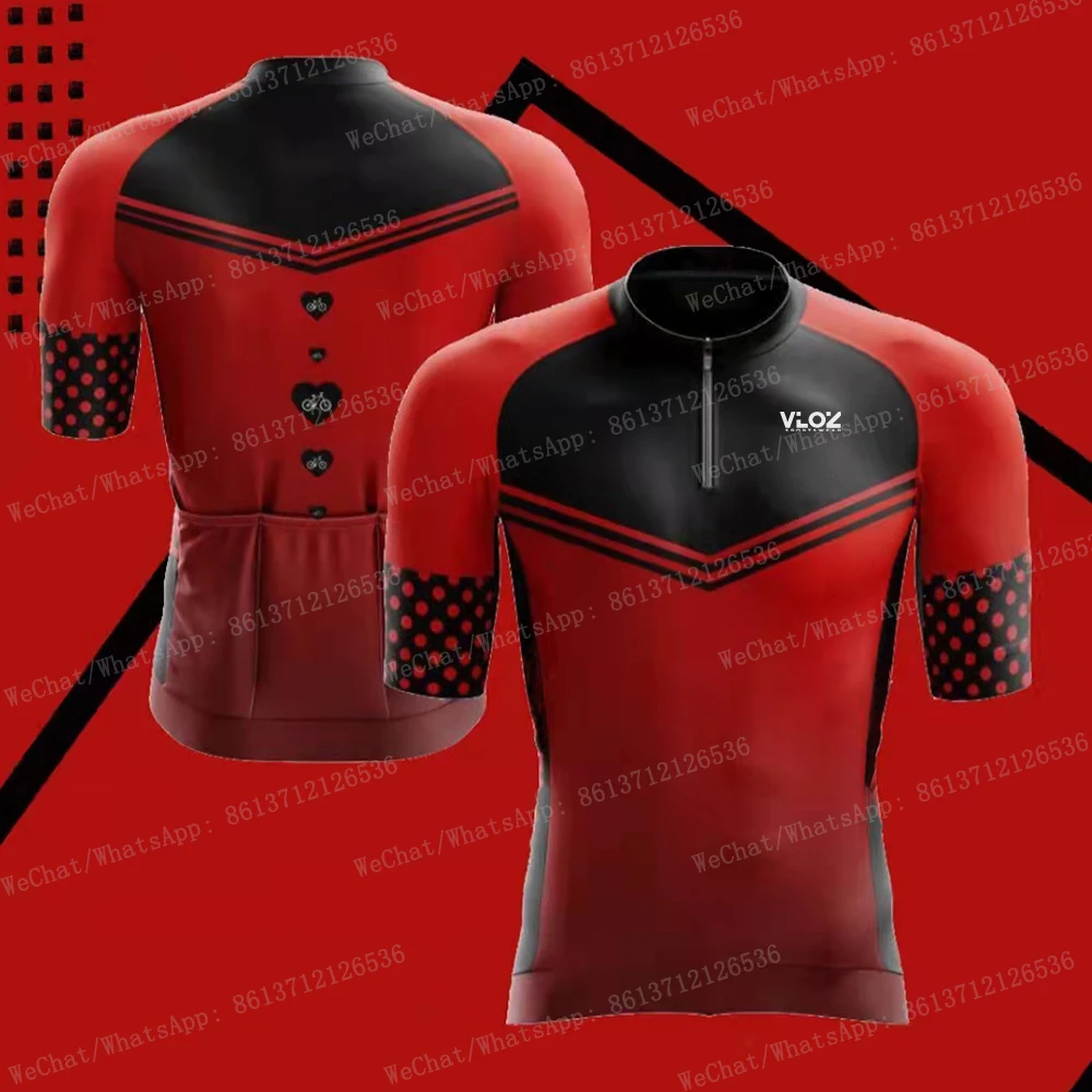 

VLOZ Men's Cycling Jersey Breathable Bike Shirts Short Sleeve MTB Road Bicycle Wear Maillot Summer Half Zipper Cycling Clothing