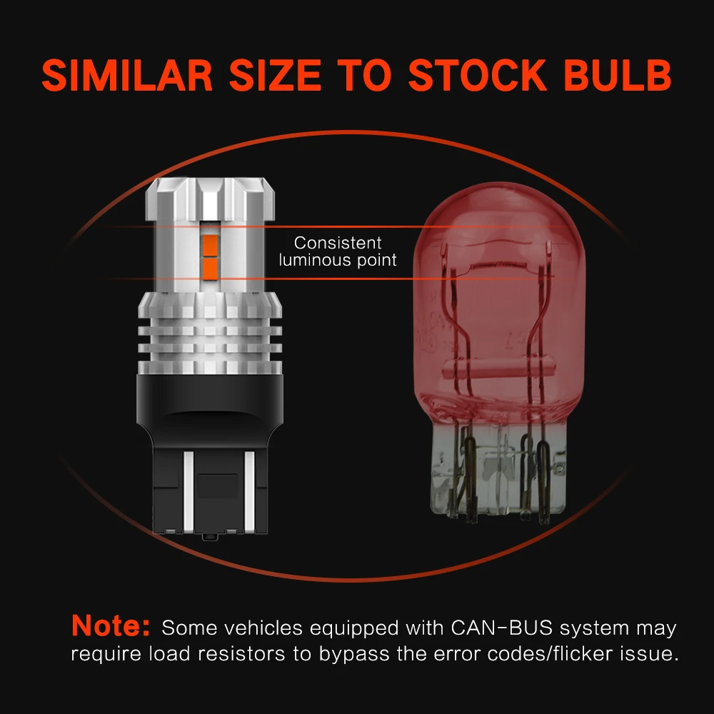 2 шт. 1200LM T20 7443 W21W 1156 светодиодный автомобиль P21/5 Вт 3157 PY21W P21W W21 5 BA15S DRL 1157 Bay15d красный