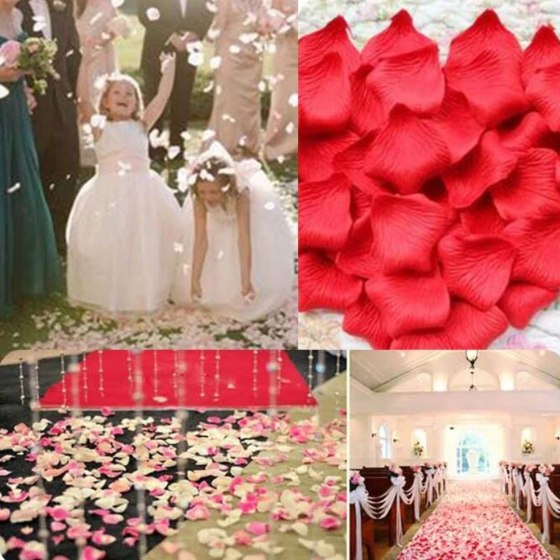 500/1000/2000 шт Искусственные лепестки роз на свадьбу: разноцветный Романтический