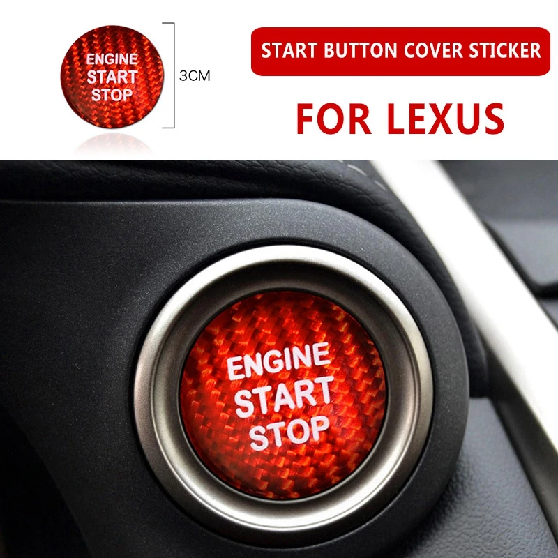 

pcmos Real Carbon Fiber Engine Start Stop Button Cover Trim For LEXUS IS250/350/200T 2013-2017 NX RX RC GS LX Interior Mouldings