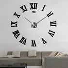 Современное искусство 3D DIY Наклейка на стену бесшумные цифровые большие часы украшение дома простая акриловая Зеркальная Наклейка на стену часы украшение дома