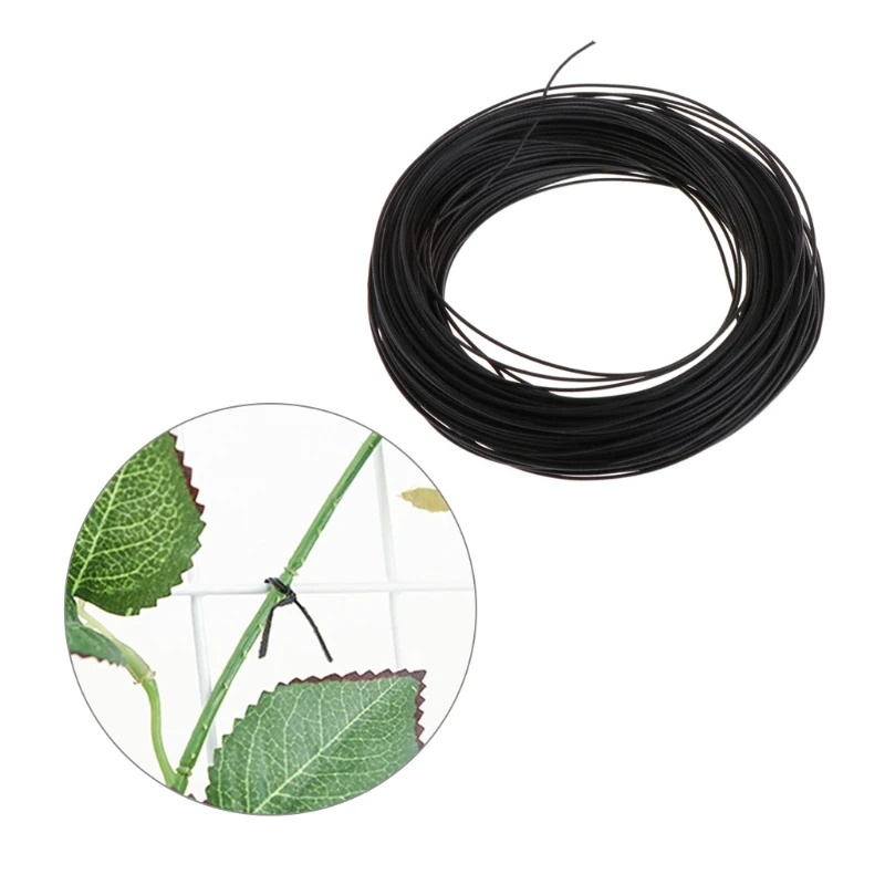 

40m Garden Coated Black Twist Wire String Tie Roll Plant Support Strap Cables