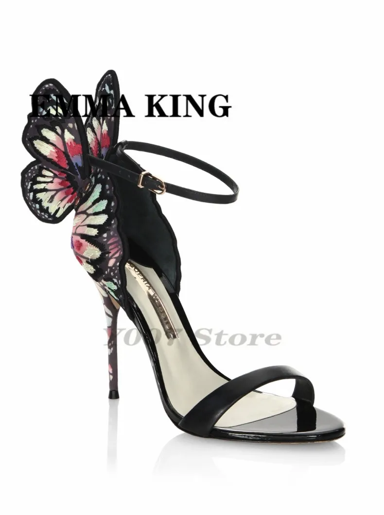 Магия бантом крылья дизайн женские туфли-Стилетто на Сандалии каблуке с ремешком