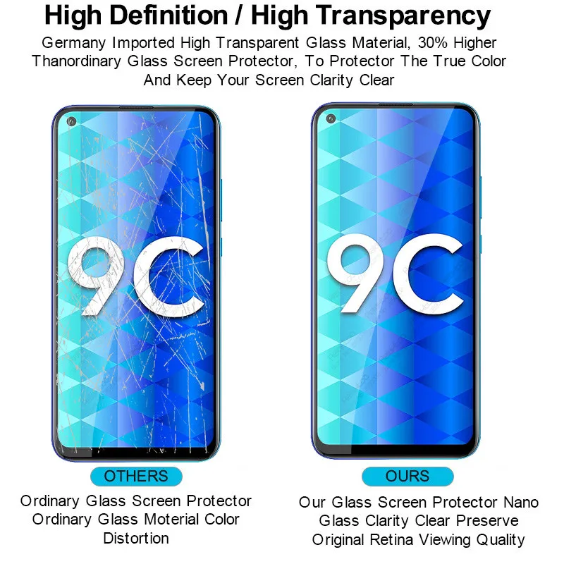 Стекло 2 в 1 для honor 9c закаленное стекло объектива камеры huawei honer 9 c 6 39 дюйма