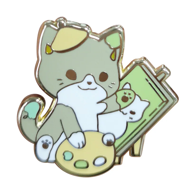 Восхитительный художник кошка эмаль pin Живопись Палитра ювелирных изделий|Броши|