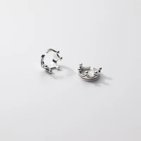 genuine 925 sterling silver crown ear cuff wraps non pierced cartilage earrings hypoallergenic jewelry for women