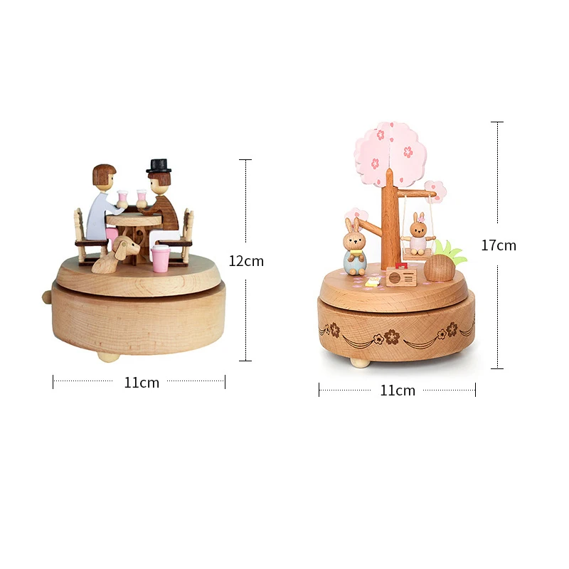 

Romantic Music Box High-Grade Beech Wood Rotating Music Box Home Life Decoration Children's Birthday Gift Creative Decoration