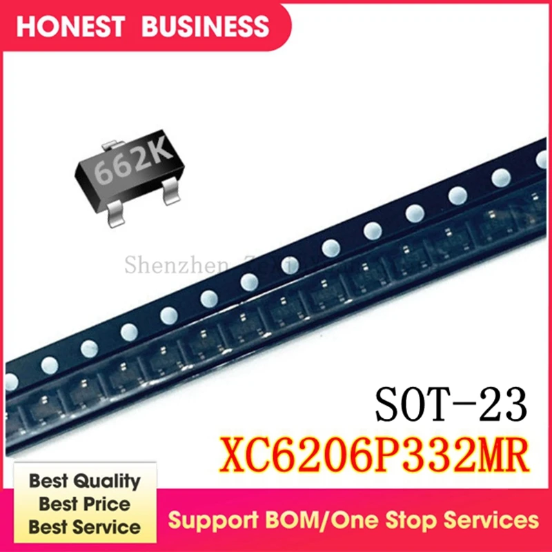 

200PCS/lot XC6206P332MR XC6206P332 XC6206 SOT-23 SMD(662K) 3.3V 0.5A new original In Stock