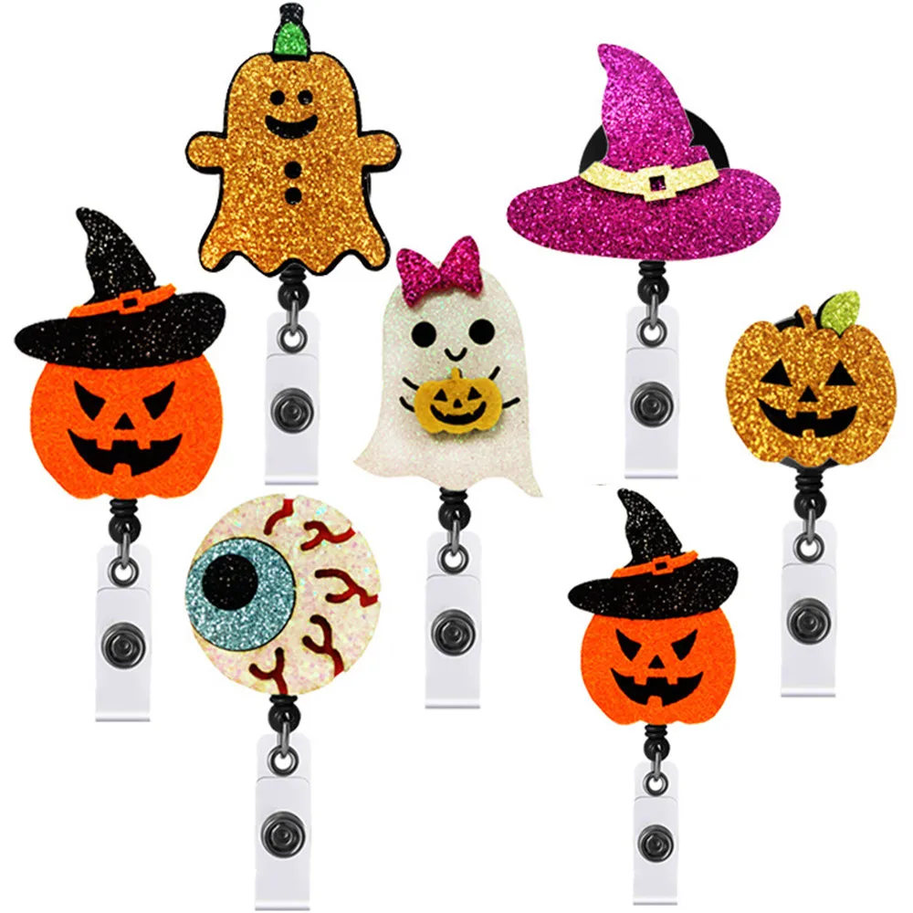 

6 цветов, модный креативный Хэллоуин, выдвижной значок медсестры, катушка, зажим, держатель для бейджа, школьный держатель для Id карты врача