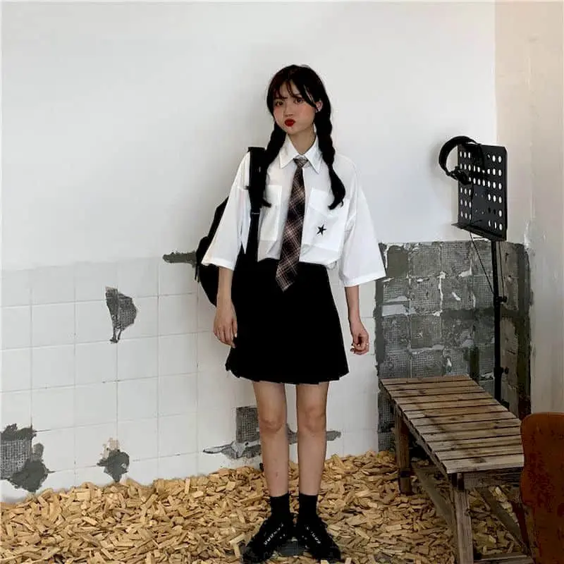 

2021 Autumn New Jk Uniform Sets Female Korean Version Short sleeve Shirt Student Preppy Style Pleated Skirt Two Piece Set Women