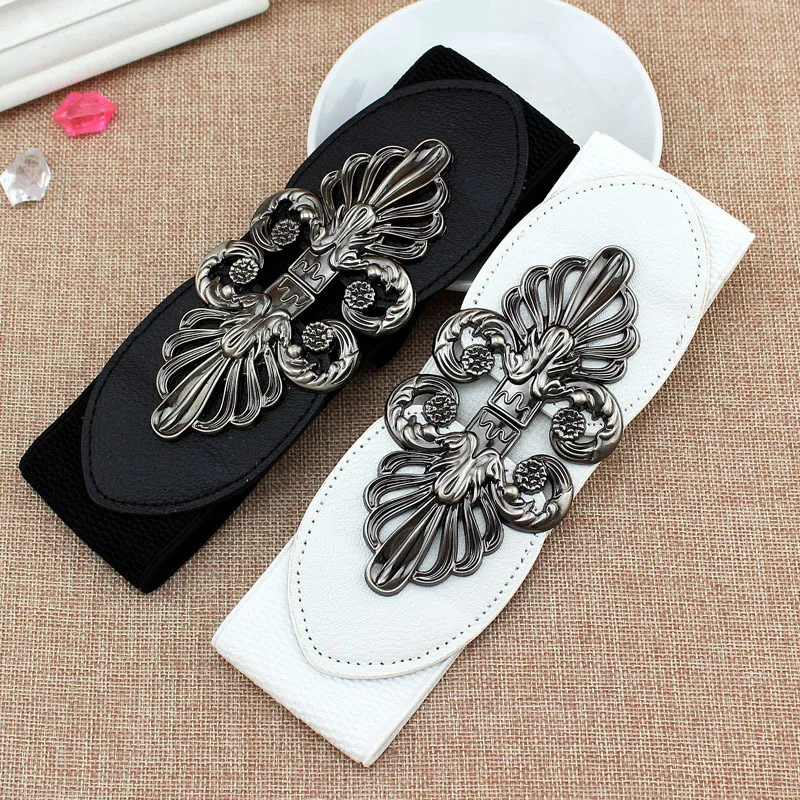 

2021 New Fashion Korean Style Buckle Elastic Wide Belt Wide Cummerbund Strap Belt Waist Female Women Accessories