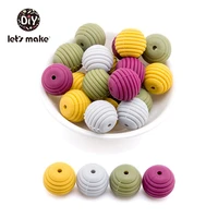 lets make diy can chew beads 10pcs 15mm light purple round spiral beads food grade silicone teether making bracelets teethers