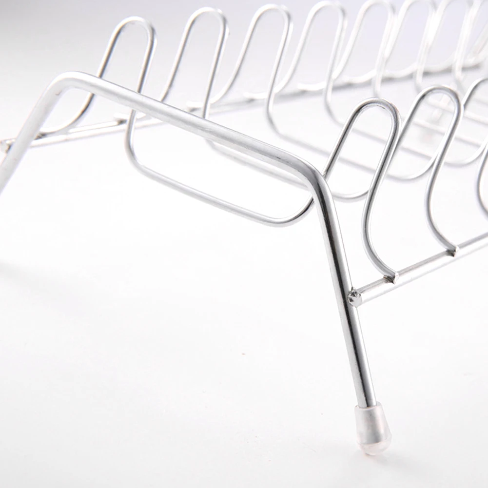 

Plates Pan Countertop 7 Slots Shelf Kitchen Pot Lid Holder Dish Rack Drying Stand Stainless Steel Sink Draining Bowl Storage