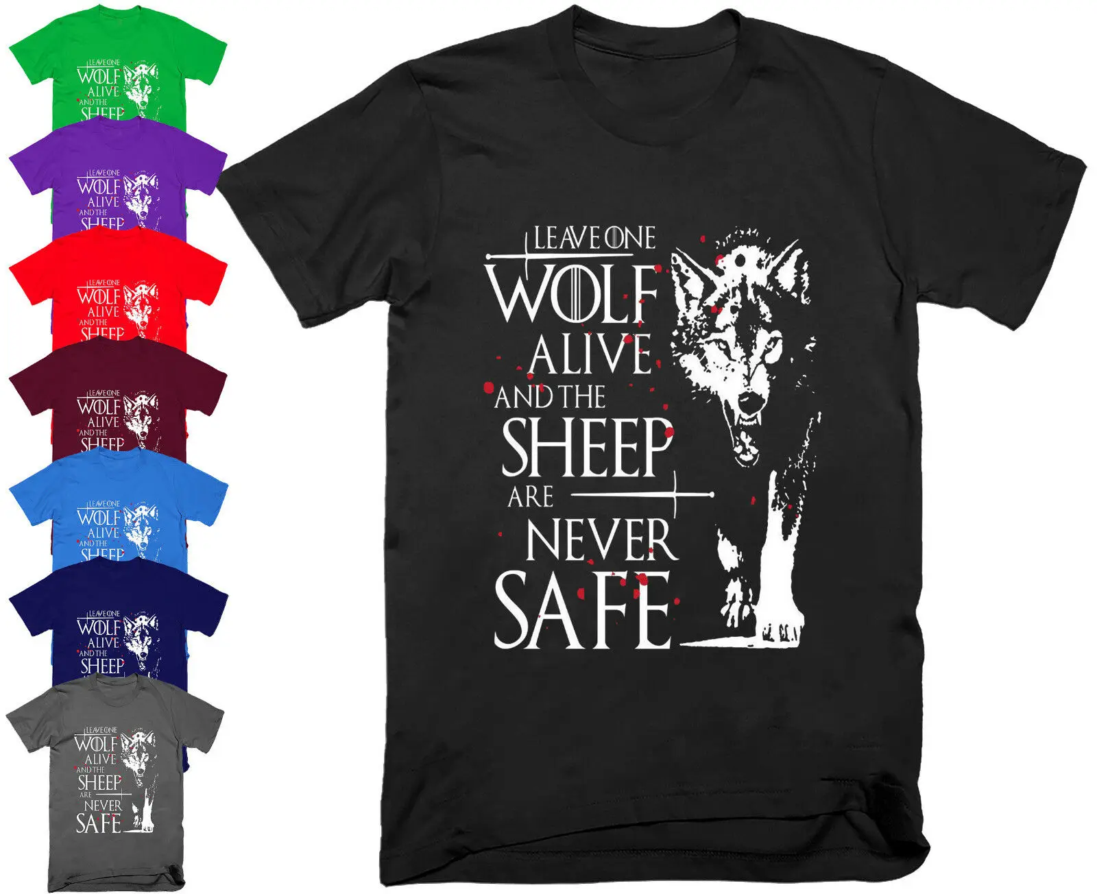 Мужская футболка LEAVE ONE WOLF ALIVE Топ Ария Старк Игра престолов подарок S 5XL|Мужские