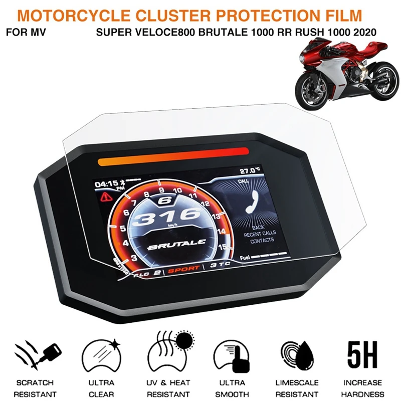 

Motorcycle Meter Protective Film Meter Anti-Scratch Screen Film Fmeter Speedometer for MV Agusta Superveloce800 2020
