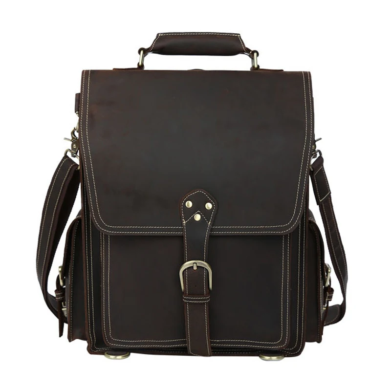 

Мужской кожаный рюкзак Luufan в стиле ретро, многофункциональный дорожный рюкзак, высококачественный рюкзак для ноутбука