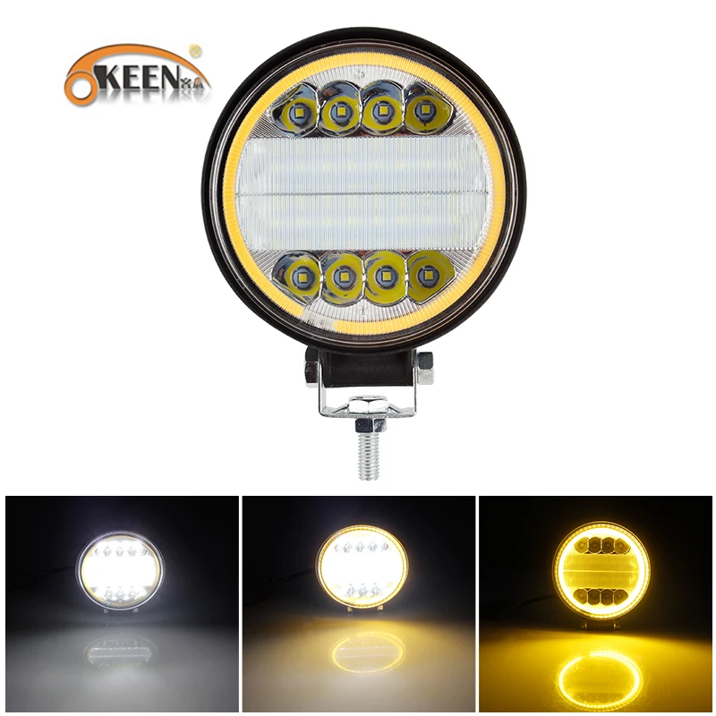 

OKEEN 126W LED Work Light 12V 24V Dual Color Combo Beam Led Bar For 4x4 Offroad ATV Truck Tractor Auto Driving Fog Lights