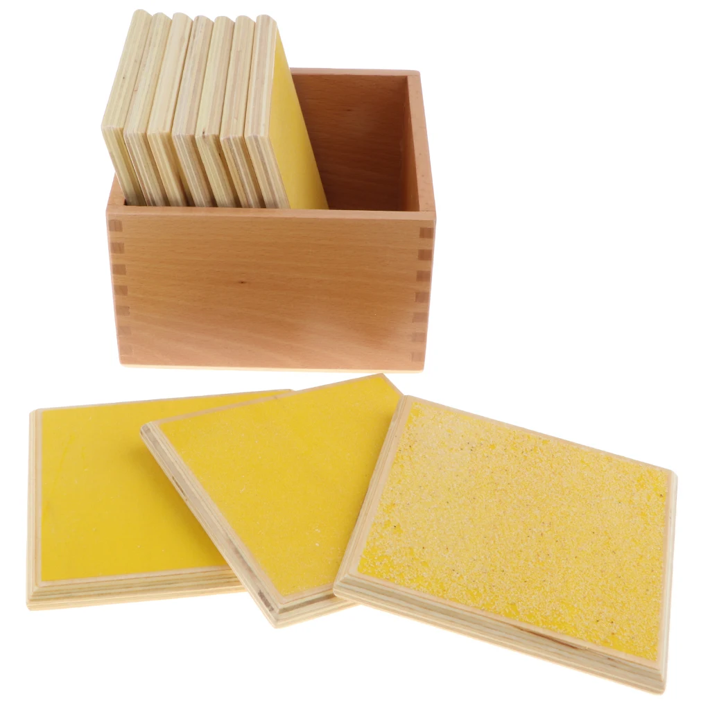 Деревянные сенсорные панели Монтессори-шероховатые и гладкие в коробке
