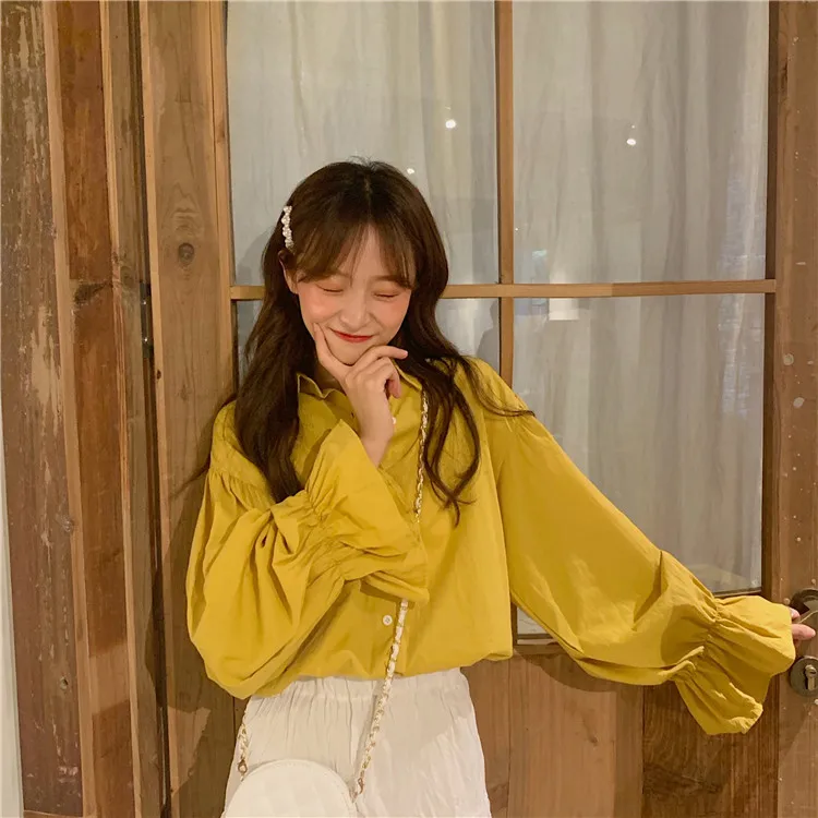 

Korean preppy style spring autumn new Women's Clothing fashion brand Sweet beauty Blouses full sleeve loose casual shirts tops