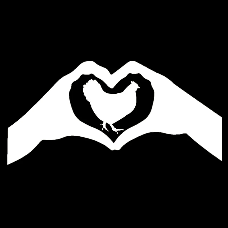 

15cmx7cm Creative gesture love hen Vinyl Car stickers Decals Motorcycle Accessories Car-Window Decorative Goods PVC