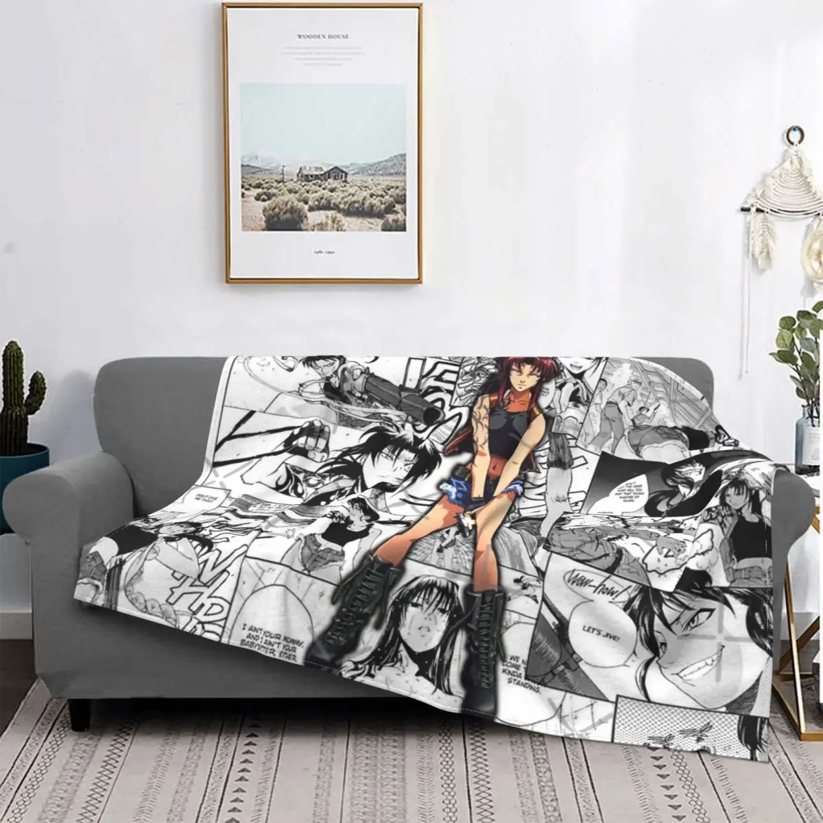

Manta de Laguna Negra, colcha a quadros para cama, manta Kawaii