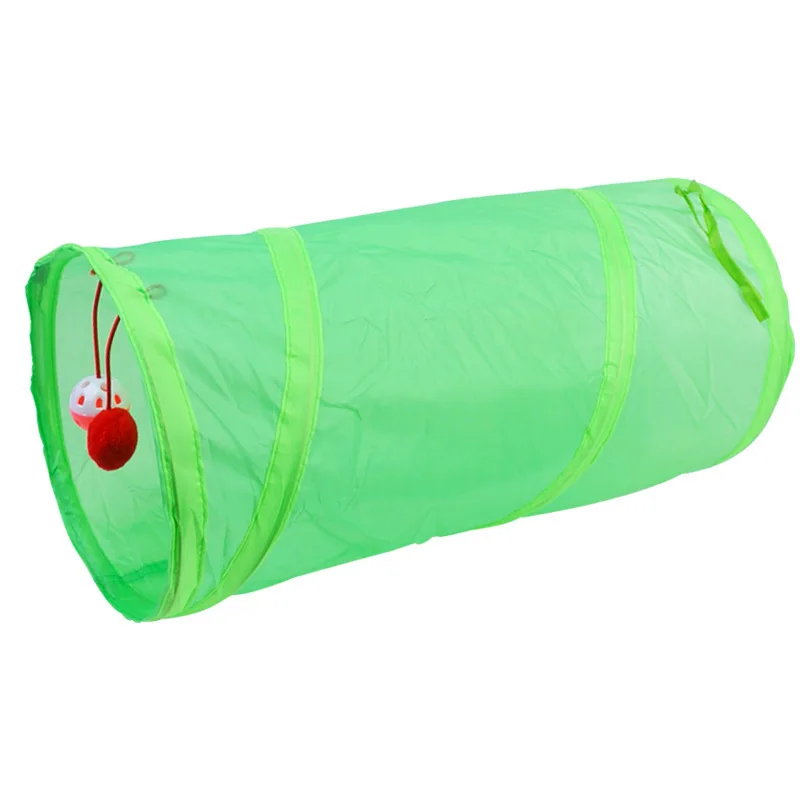 Туннель для кошек забавная игрушка домашних питомцев с 2 отверстиями Складные