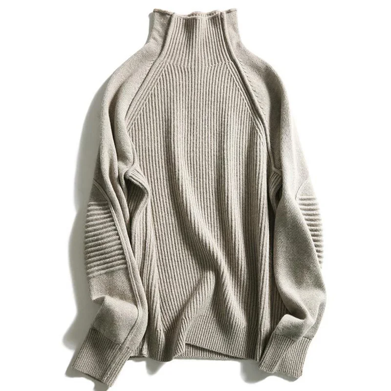 

GrBreezing Womens Knitted Sweater Spring Turtleneck Long Sleeve Sweaters Female Vintage Tops Elegant Office Jersey Fashion 2020