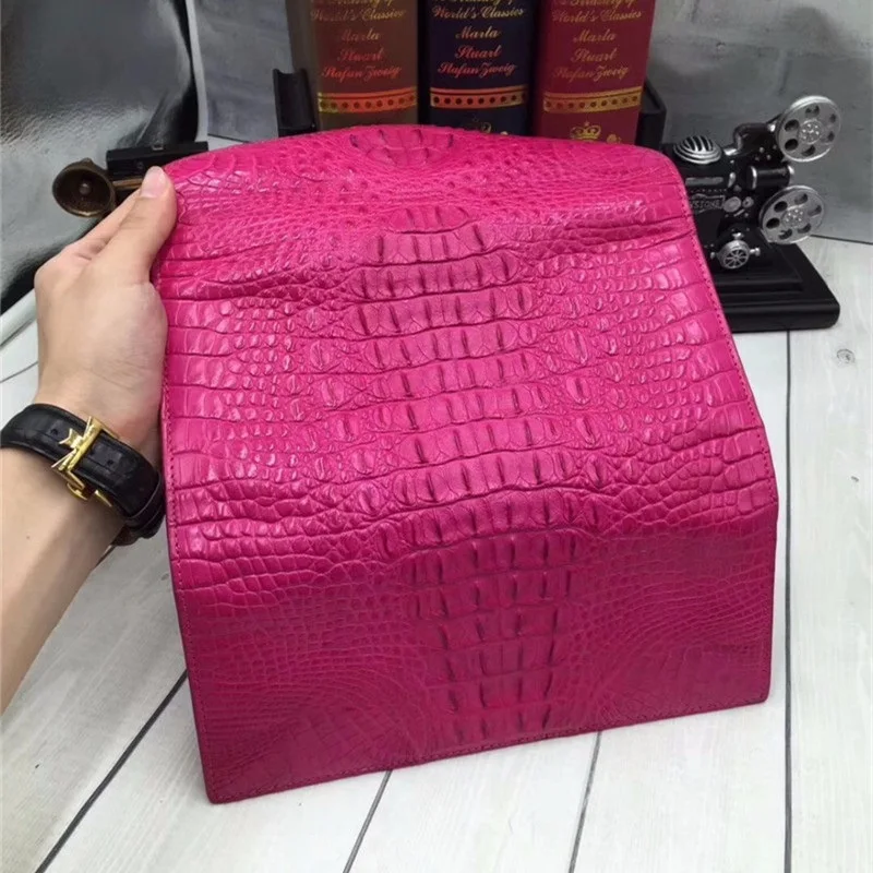 Необычная натуральная крокодиловая кожа Дамский большой кошелек для карт