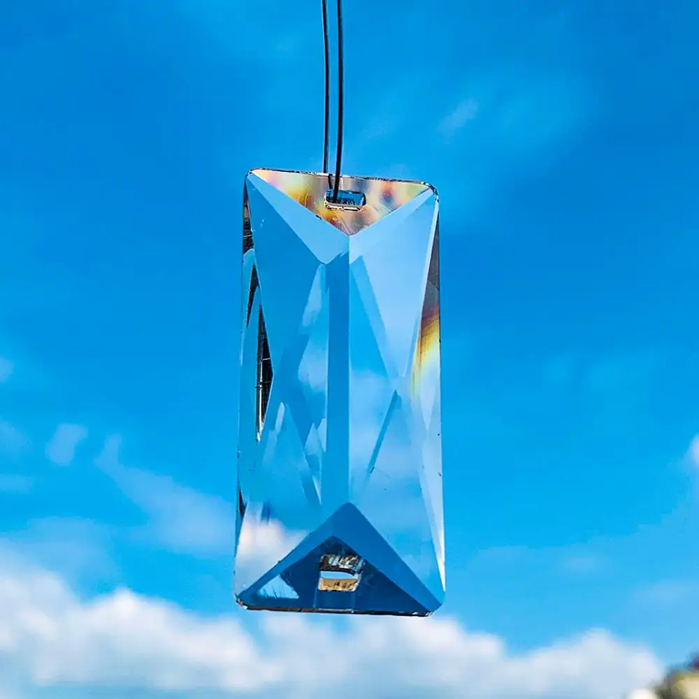 2/5 шт. прямоугольный кристалл ветер колокольчик Подвеска Стекло Радуга чайник
