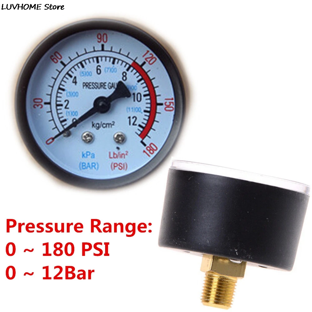 Pneumatic Hydraulic Fluid Pressure Gauge 0-12bar / 0-180psi