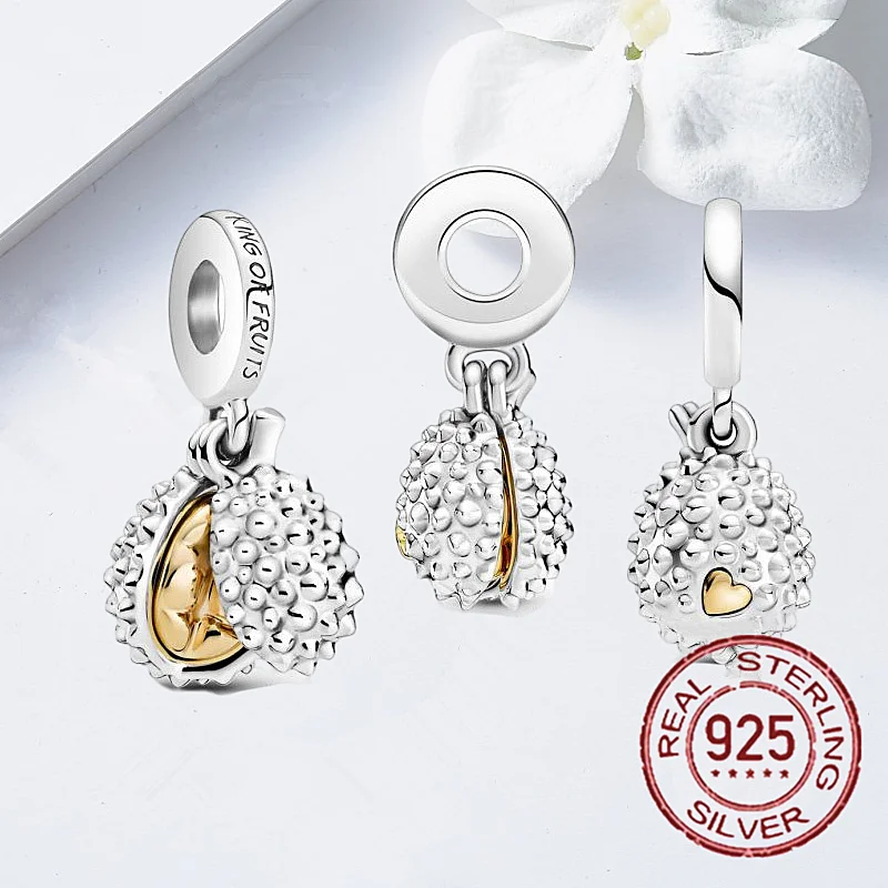 

Hot Sale 925 Sterling Silver Gold Heart Dangle Charm Bead Fit Original Pandora Charms Bracelets Women Jewelry DIY Making Gift