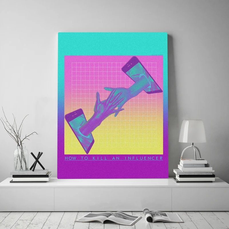 Винтажный настенный постер Vaporwave для гостиной Декор дома холст художественное