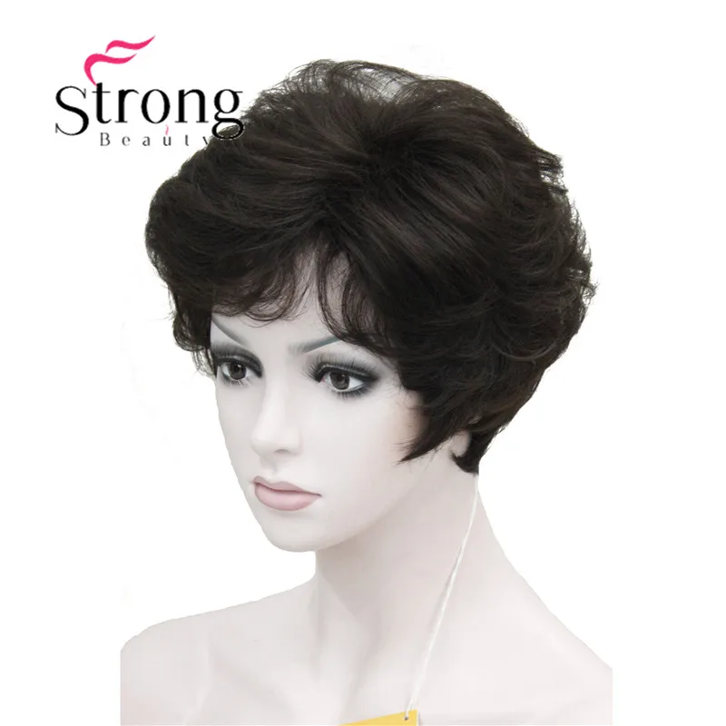 StrongBeauty женские парики пушистые естественные кудрявые короткие синтетические волосы Полный парик 11 цветов