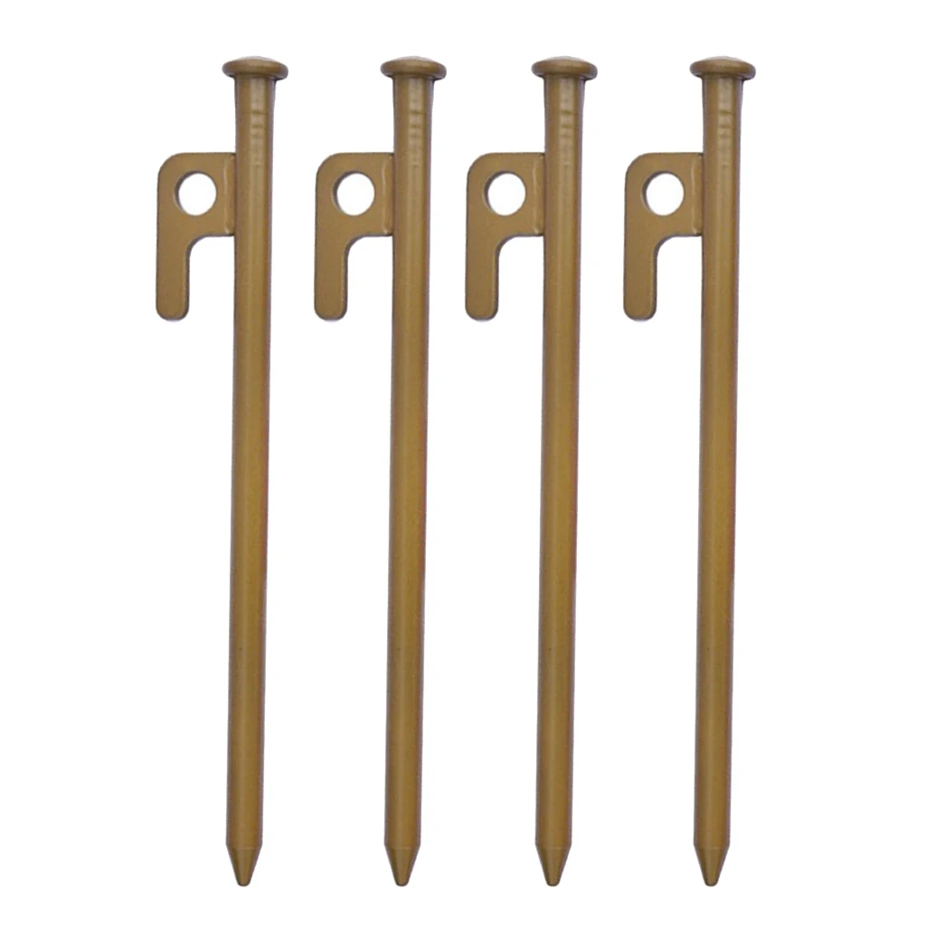 

4 Pack Steel Camping Tent Stakes Canopy Tent Pegs Beach Ground Nails Accessories