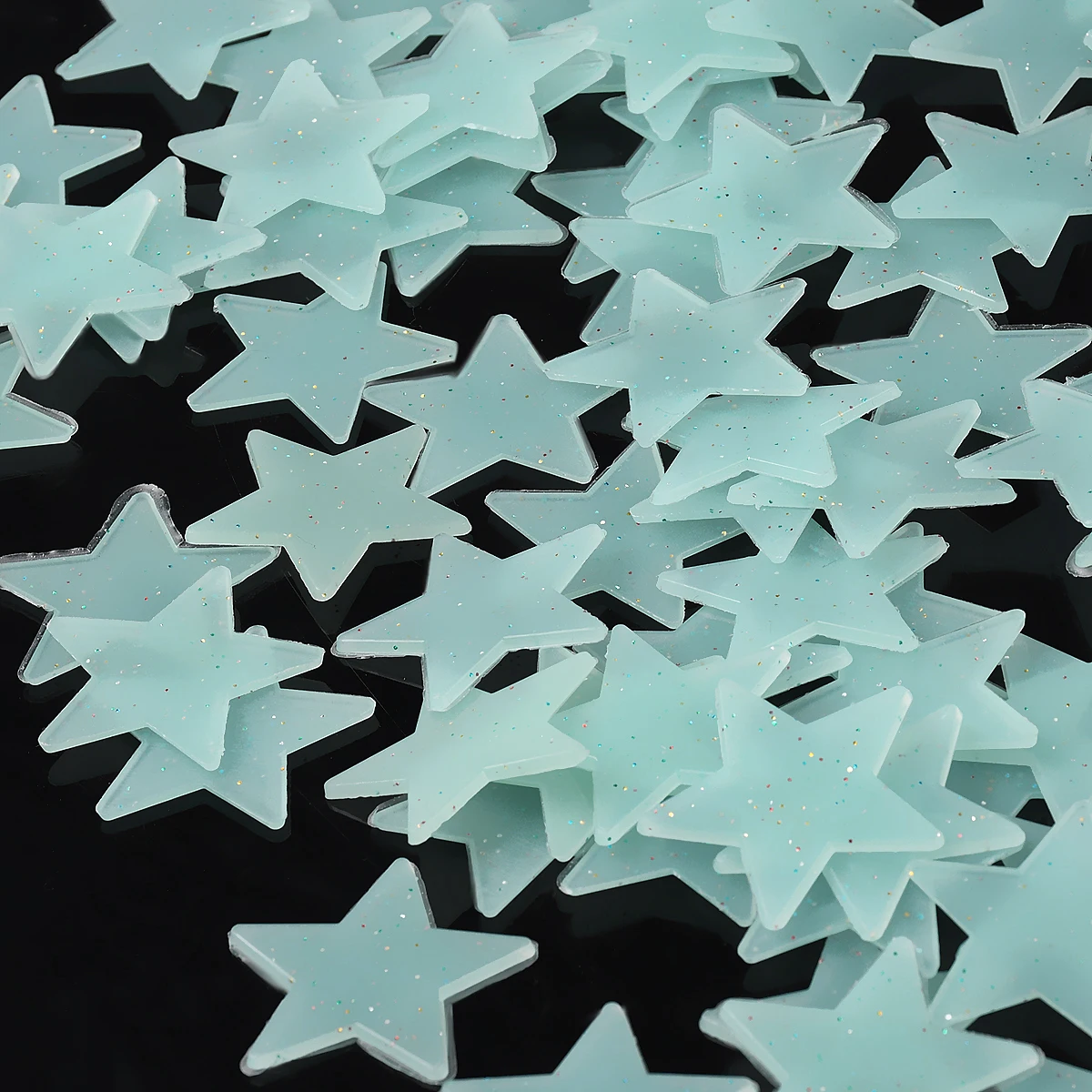 100 шт. флуоресцентные наклейки на стену в виде синих звезд|Наклейки стену| |