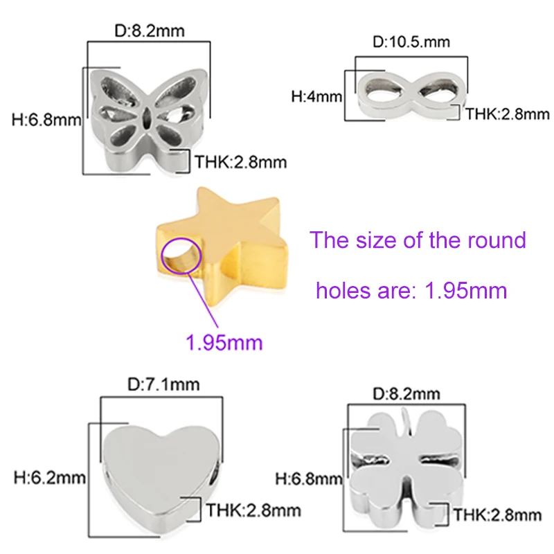 

5pcs Stainless Steel High Polished Pendant Leaf Pendant Star Pendant Heart Pendant For DIY Jewelry Making Handmade HXD