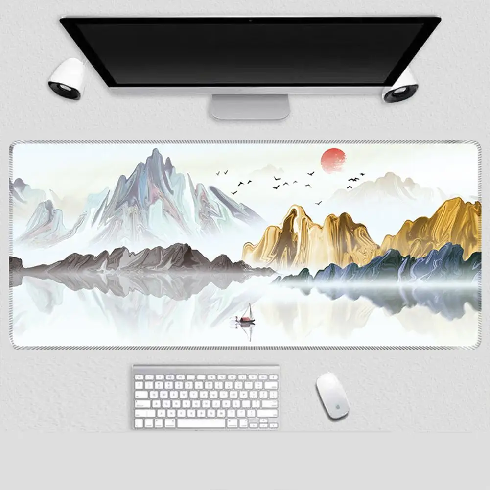 

1pc Mouse Pad Chinese Ancient Style Wristband Anti-skid Thickened Landscape Painting Mouse Pad