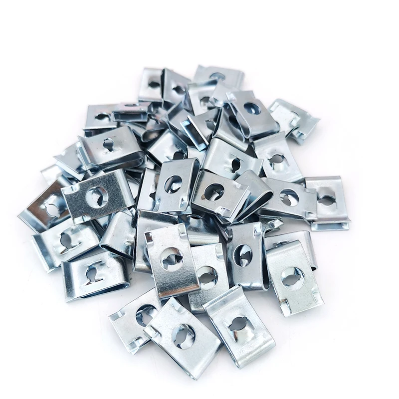 

50pcs U Type Car body door panel fastener fixed screw fender metal clips