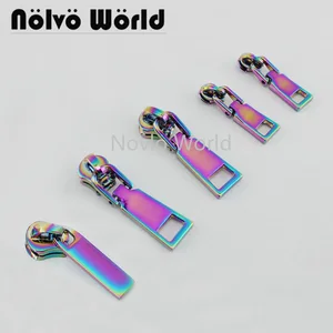 10-50-100 шт 5 #3 # переливчатая Радуга металлическая нейлоновая головка зубы молния съемник слайдер металлическое покрытие аксессуары сумки, одежда ткань