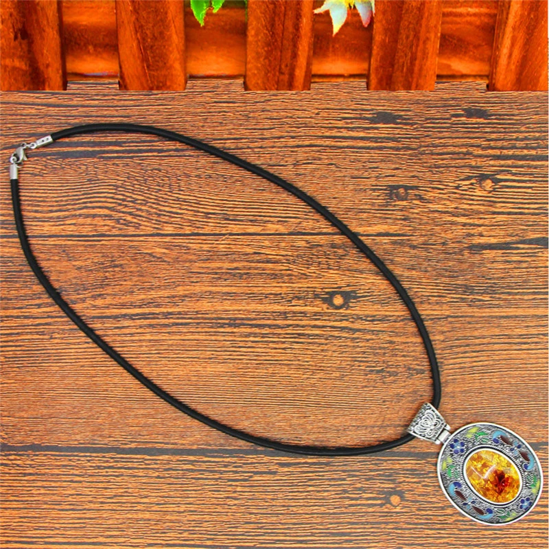 Женский Овальный комплект ювелирных изделий из синтетического янтарного цвета