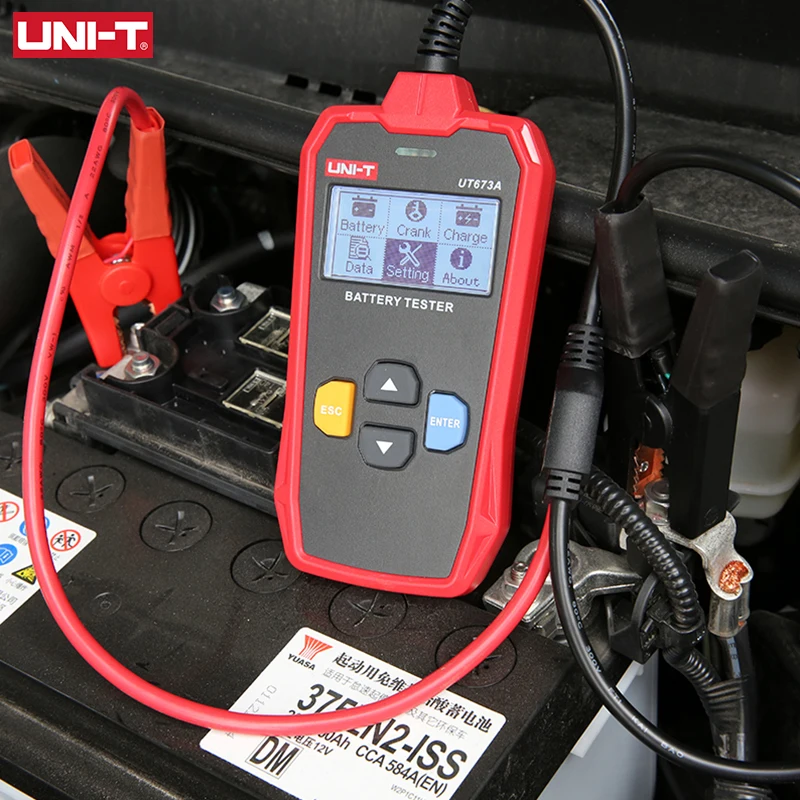 UNI-T Car Battery Tester UT673A UT675A 12V 24V DC Load Capacity Meter Checker Charging Circuit Cranking Test |